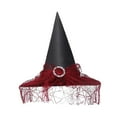 thumbnail image 2 of Sombrero de bruja Yuyangstore negro para mujer accesorios de disfraz Sombrero puntiagudo rojo, 2 of 8