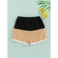 thumbnail image 4 of Franhais Toddler Baby Boy Girl Summer Shorts, Contrast Color Patchwork Drawstring Elastic Waist Loose Short Pants, 4 of 8
