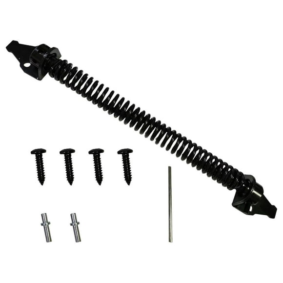 Self Closing 13" Gate Spring Adjustable Tension, Hardware Spring with Fittings Black Automatic Heavy Duty Gate Door Closer Spring for Wooden Door Gate