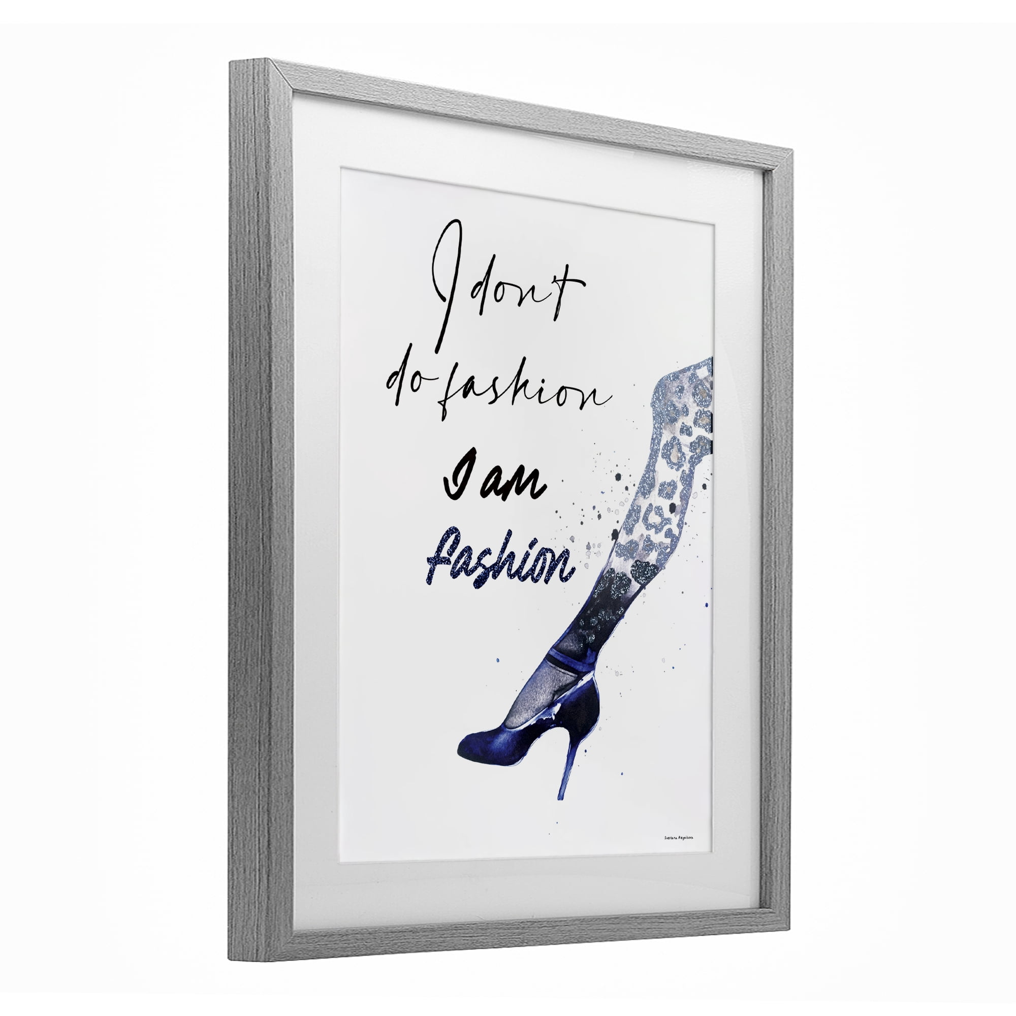 Stupell Industries Trendy I Am Fashion Gray Framed Print Under Glass, design by Svetlana Aleynikova