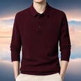 thumbnail image 2 of JTieacloth Pullover Casual Sweater Autumn And Winter Men's Sweaters Sweater Casual Solid Color Pullover Men(Red), 2 of 5