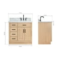 thumbnail image 4 of Ariel Hepburn 37 Inch Single Rectangular Sink Bathroom Vanity With Italian Carrara Marble Countertop 1.5 Inch Edge In Oak, 4 of 10