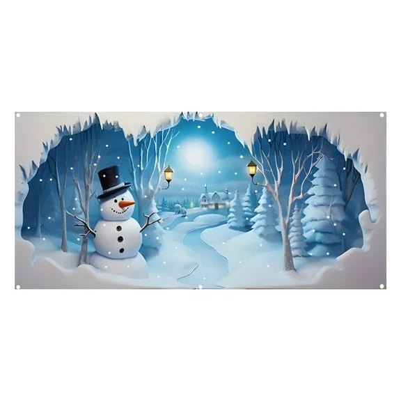 Christmas Garage Door Banner Outdoor Christmas Decoration holiday garage door covers wall Backdrop Decoration Indoor Outdoor for Christmas Holiday Party Supplies