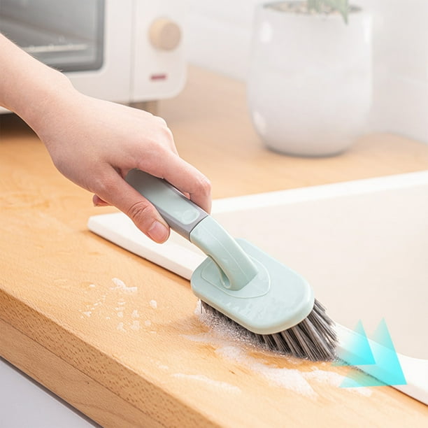 Cepillo para bañeras y azulejos, herramienta de limpieza para ducha con cerdas de plástico, 1 cepillo blanco o verde para lechada de baño, bañera e inodoro, mango de fácil agarre para pisos