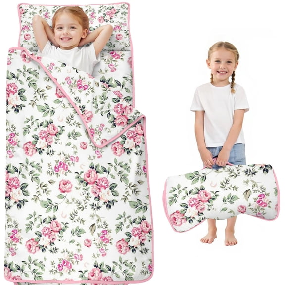 Pioneer Flower Floral Print Pattern Toddler Nap Mats for Kids Preschool,Sleeping Mat Bag or Kids,Toddler Sleeping Bag,Toddler Nap Mat or Daycare
