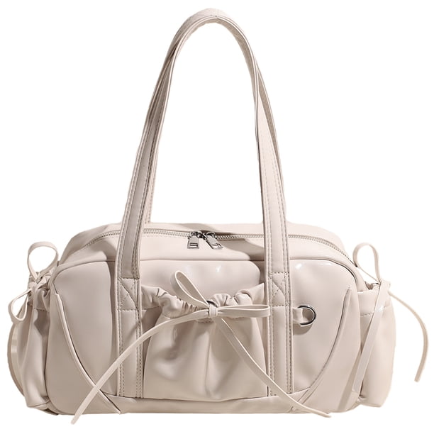 Bolso Axila Bandolera Lazo Billetera Mano Gran Capacidad (Beige)