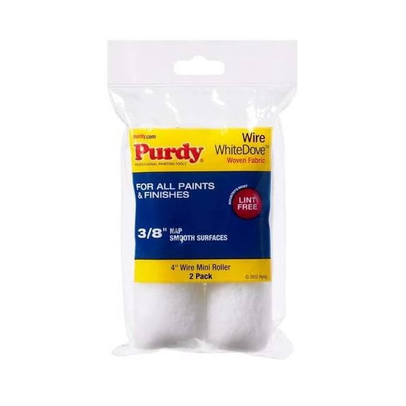 Purdy 4" Paint Roller Cover, 3/8" Nap, Woven Dralon, 2 PK 140606042