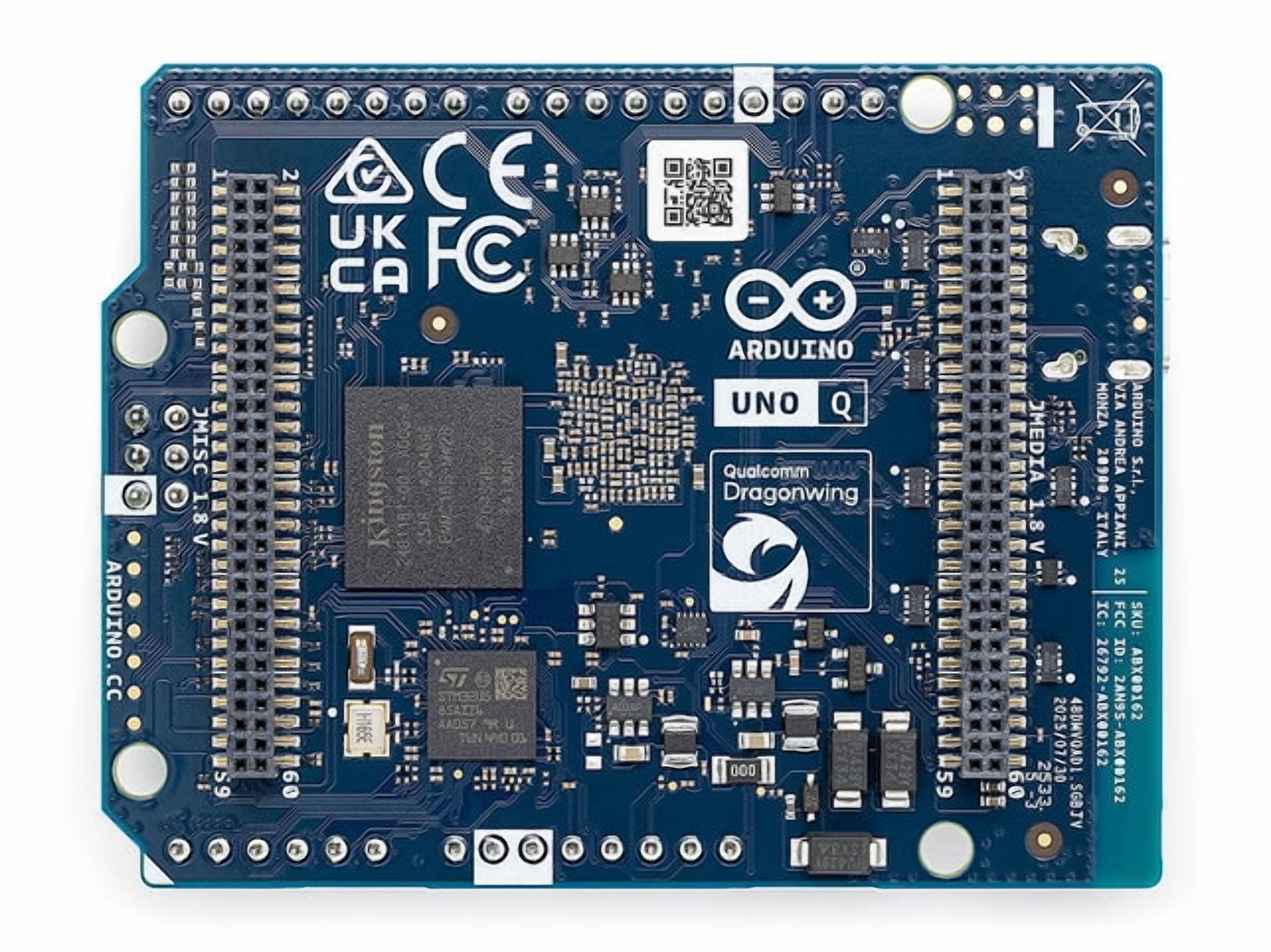Arduino ABX00162 UNO Q Hybrid Board,Qualcomm QRB2210 & STM32U585 , AI Vision, IoT, Robotics, Linux® ,Wi-Fi®  USB-C®