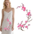 thumbnail image 2 of DIY Embroidered Cherry Blossom Flower Vine Applique, Iron-On Sewing Patch for Clothing Jeans Bags, 21 Colors Available, 2 of 8