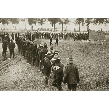 French Style Outdoor Furniture New Zealand New Zealand troops queuing for a field canteen, Somme campaign, France, World War I, 1916 Print Wall Art ()