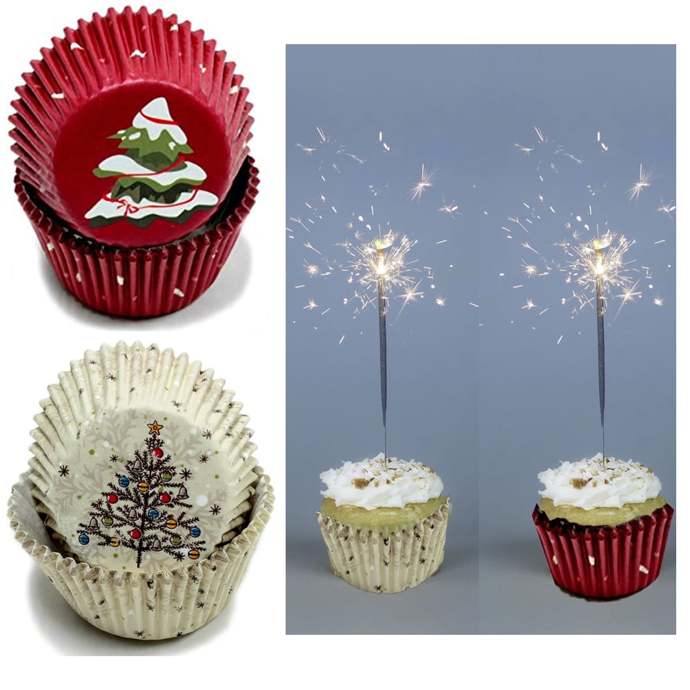 TH_ 100X Christmas Mini Cupcake Liners Muffin Case Cake Paper Baking Cups Colorf 