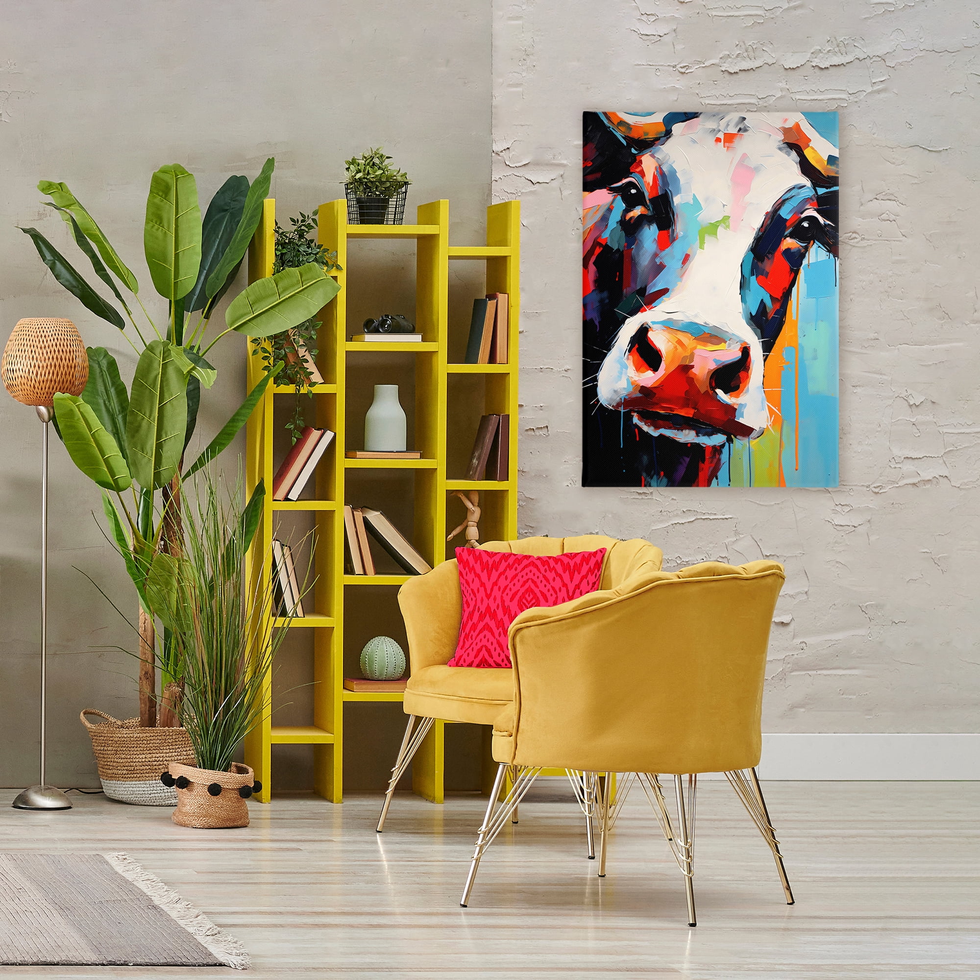 Stupell Industries Cow Of Many Colors Canvas Wall Art, design by Creative Studio