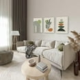 thumbnail image 4 of Boho Wall Art Sef of 3, Mid-Century Modern Prints, Neutral Geometric Boho Wall Decor Sun Moon Palm Leaf Beige Green Canvas Artwork, Minimalist Boho Poster Paintings for Bedroom Living Room Bathroom, 4 of 6