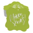 thumbnail image 1 of Inkdotpot Real Silver Foil Merry X-Mas Christmas Tags Favor Bracket Shape Hang Pack Of 100 Paper Tags, 1 of 7