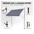 thumbnail image 3 of Patio Awning Retractable 98x47 inch, Outdoor Sun Shade Canopy, Manual Crank Adjustable Awning for Patio, Balcony, Deck - Dark Gray, 3 of 7