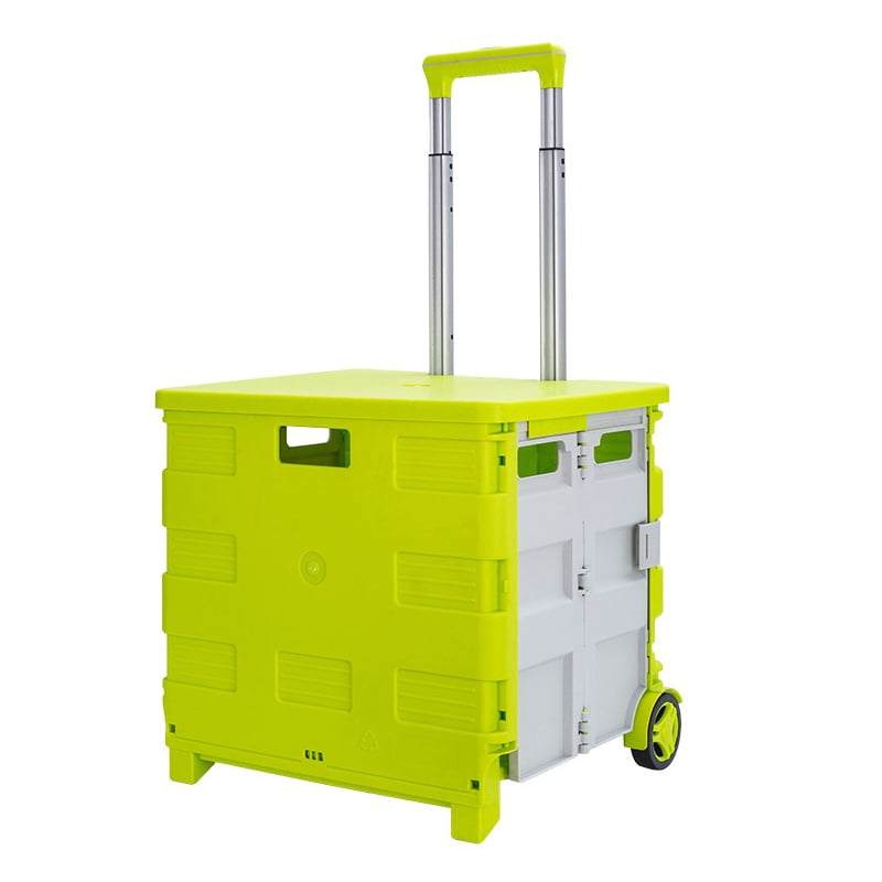 Foldable Utility Cart Portable Duty Handcart with Lid and Telescoping