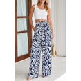 thumbnail image 3 of PRETTYGARDEN Womens Pants Elastic Waist Floral Lightweight Pants for Women Casual Wide Leg Pants Woman, 3 of 7