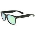 thumbnail image 4 of zeroUV Unisex Matte Finish Color Mirror Lens Large Square Horn Rimmed Sunglasses 55mm (Black / Sun) - 55mm, 4 of 5