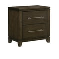 thumbnail image 3 of Contemporary Style Bedroom 1pc Nightstand of 2 Drawers Dark Brown Finish Wooden Furniture Modern Look, 3 of 6