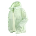 thumbnail image 2 of Men's Summer Sun Protection Hooded Jacket Ice Silk Cooling Long Sleeve Top Casual Fishing Hiking Travel Outdoor Windbreaker Solid Color | AESTIVO,Green 2XL, 2 of 7