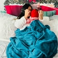 thumbnail image 6 of U by Bedsure Fleece Blankets King Size Teal, 260GSM Soft Lightweight Plush Cozy Fuzzy, 107X89 inches, 6 of 7