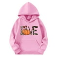 thumbnail image 2 of JTSRKL Leopard Love Fall Pumpkin Hooded Sweatshirts for Kids Cute Boys Girls Long Sleeve Hoodie Tops with Kangaroo Pockets Lightweight Fall Outfit Clothes Pink 11-12 Years, 2 of 4