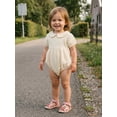 thumbnail image 6 of AceBaby Infant Baby Girl 95%Cotton Summer Bubble Solid Color Romper,Size 0-18M, 6 of 10