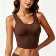 thumbnail image 2 of Nfurl Longline Sports Bras for Women High Impact Molded Cup Racerback Sports Bra High Support Push up Wireless Workout Gym Yoga Crop Tops Brown,XXL, 2 of 5