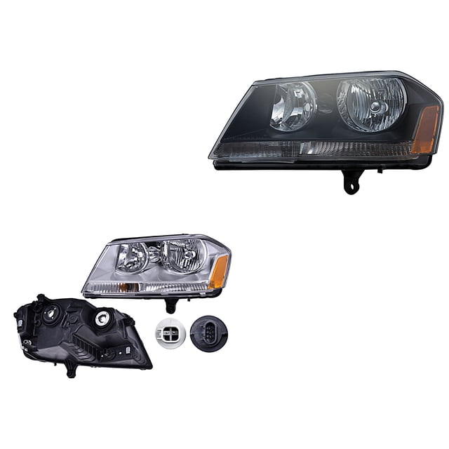 Par de Faros DEPO Avenger 2008 A 2014 Dodge Fondo Negro