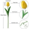 thumbnail image 4 of Morttic 10Pcs Pink Tulips Real Touch Artificial Flowers Fake Flowers for Decoration Faux Flowers for Home Kitchen Office Wedding Spring Holidays Valentine's Day Decor, Yellow, 4 of 7