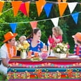 thumbnail image 2 of Wowhub Mexican Fiesta Tablecloth 3 Pack, 54 x 108 Inch Plastic Serape Table Covers for Fiesta Party Decorations, Taco Night, Mexican Party Supplies, 2 of 4