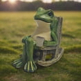 thumbnail image 3 of CARRFA Miniature Frog Garden Statue, Solar Frog Fairy Light Decor, Art Garden Frog Gift for Patio, Yard, Lawn Ornament, 3 of 9