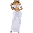 thumbnail image 1 of Conjunto sexy de corpiño sin mangas y falda larga elástica: poliéster, diseño plisado ajustado, conjunto para fiesta nocturna, tallas S-XXXL, 1 of 6