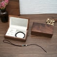 thumbnail image 3 of Joyero de nogal negro de madera maciza, de alta gama, para collares, pendientes, anillos, portátil, para viajes, de escritorio, 3 of 4