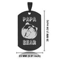 thumbnail image 2 of Stainless Steel Papa Bear Dog Tag Keychain Circle Ring, 2 of 2