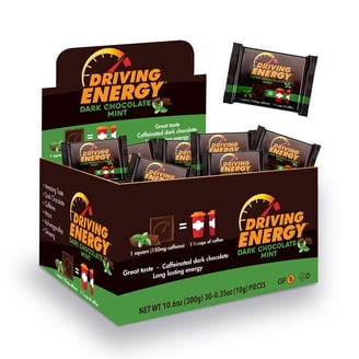 ZenEvo Caffeinated Dark Chocolate Squares, 150mg Caffeine