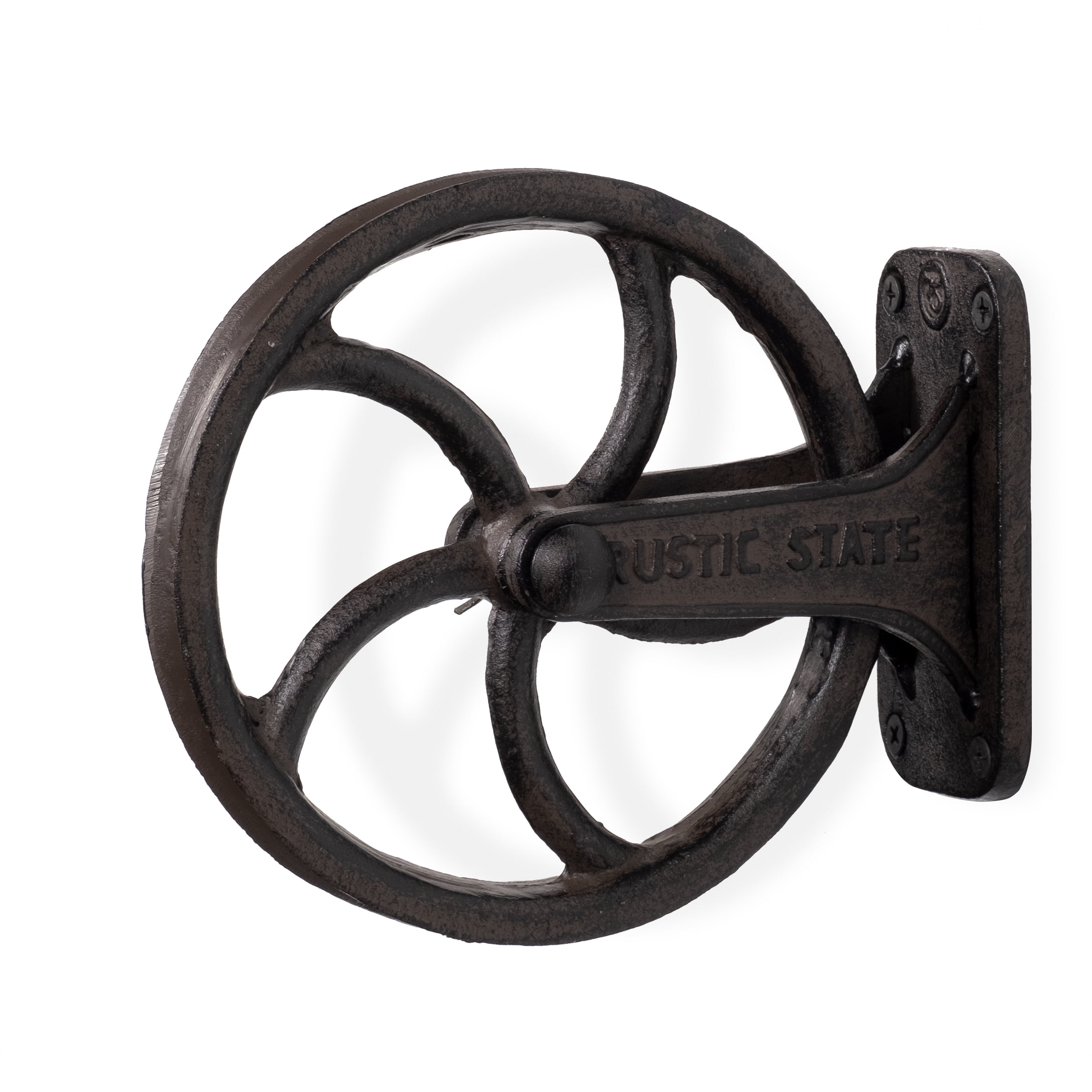Rustic State Cast Iron Vintage Industrial Wheel Farmhouse Wall Mount