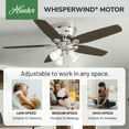 thumbnail image 5 of Restored Hunter Fan 52 inch Low Profile Brushed Nickel Indoor Ceiling Fan with Light Kit and Pull Chain (Refurbished), 5 of 13