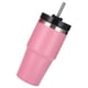 thumbnail image 5 of Vaso de acero inoxidable con aislamiento al vacío y pajita, pulido y brillante, mantiene el calor y el frío. Taza para coche con aislamiento al vacío, color rosa, 20 oz., 5 of 5