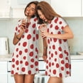 thumbnail image 4 of Disketp Abstract Red Polka Dot para Camisón Corto de Manga Corta para Mujeres, Camisón Cómodo con Escote Redondo, Bonito y Confortable, 4 of 6