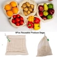thumbnail image 1 of Set de 6 bolsas vegetales reutilizables de algodón orgánico Talla S (M, L), S (28x 20 cm) Talla M (28 x 33 cm) Talla L (28 x 43 cm), 1 of 5