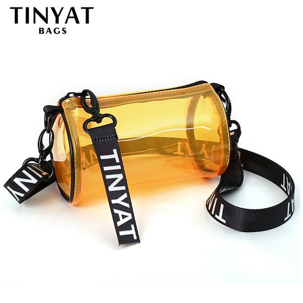 Tinyat Clear Crossbody Bag for Women Waterproof Roundabout Messenger