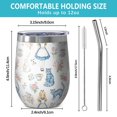 thumbnail image 5 of 12oz Stemless Wine Tumblers Princess Pattern Vacuum Insulated Stainless Steel Travel Tumbler Cups Mug with Lid and Straw for Champaign,Cocktail,Beer with Cleaning Brush, 5 of 5