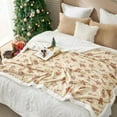 thumbnail image 5 of Luxury Sherpa Throw Blanket for Couch, Premium Reversible Thick Throw with Gingerbread & Candy Cane Design, Warm Cozy Soft Blanket for Home and Gifts (60 * 80), 5 of 8