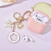 Apple Airpods 4 phone cases, new women's anti drop silicone iPod 4 earphones, wireless accessories, charging case, Airpods 4th generation girls' shiny keychain, earphone protective cover