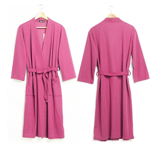 Maoww Peignoir de Bain pour Femmes à Absorption d'Eau Peignoir pour Femmes Peignoir à Absorption d'Eau Peignoir Uni Gaufré Peignoir de Spa Robe de Maison Nuisette