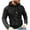 a01Black, variant on Men's Autumn Plush Hoodie Fuzzy Fleece Solid Color Long Sleeve Loose Drawstring Hooded Sweatshirt with Pocket Army Green M