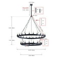 thumbnail image 3 of Aiwen 2 Tiers Oversize Wagon Wheel Chandelier Matte Black Metal Frame Industrial Rustic Decorative Ceiling Light, 3 of 8
