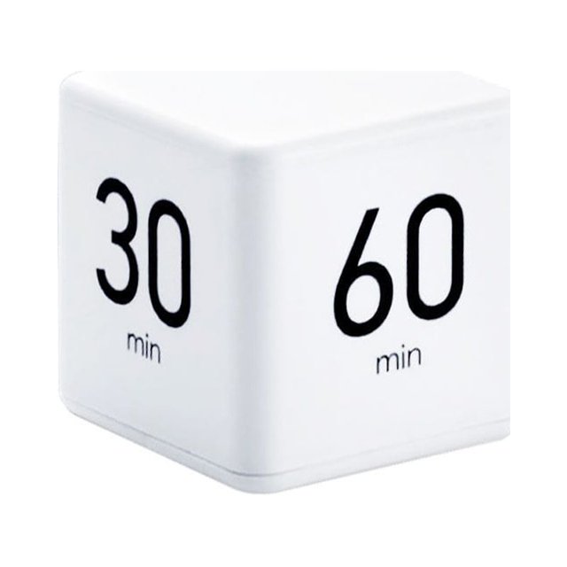 Temporizador de cubo, gestión del tiempo, temporizador de cocina, temporizador para niños, temporizador de entrenamiento, temporizador para estudiar, cocinar (blanco)