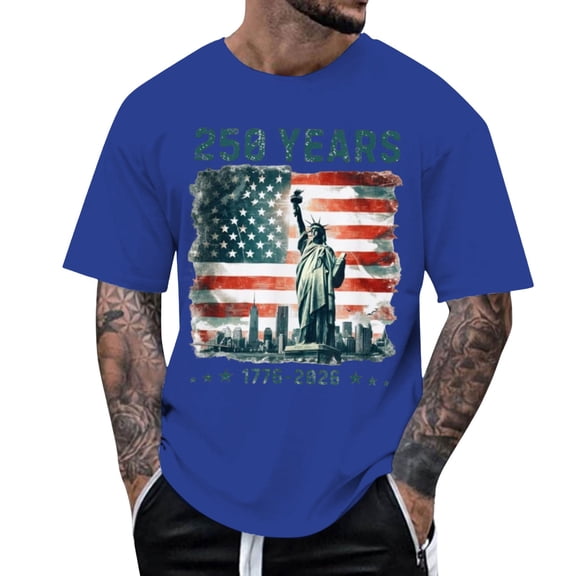 ibiyuan 250 Anniversary Usa Shirt Mens T Shirts Mens Muscle Shirt Crew Holiday Short Sleeve 250 Years Pullover Tees Tops